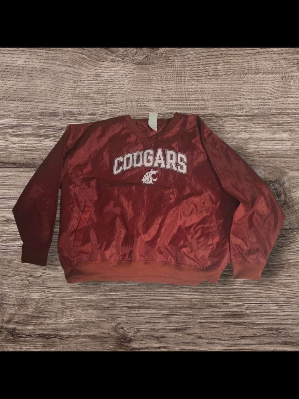 Cougars V-Neck Pullover Jacket - Crimson